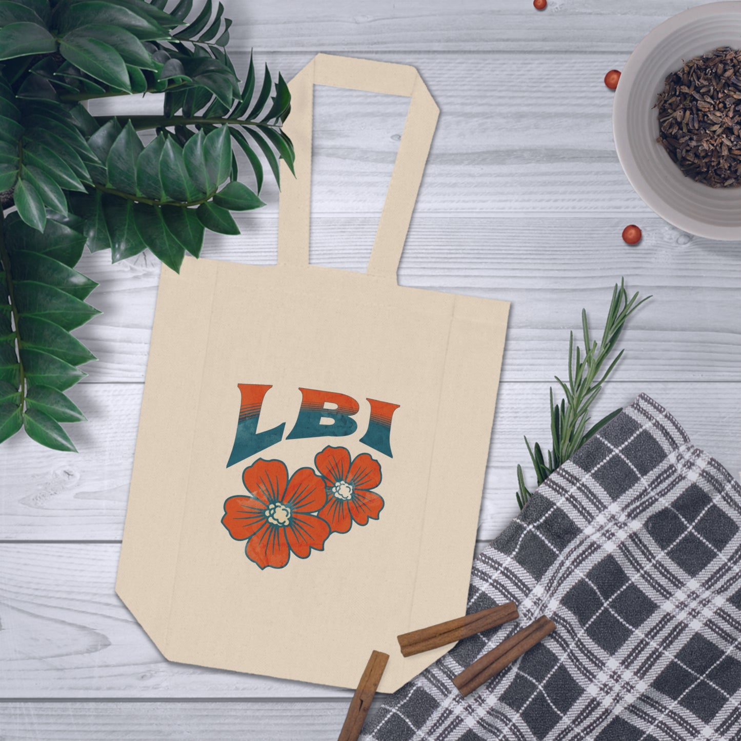 LBI flower Double Wine Tote Bag