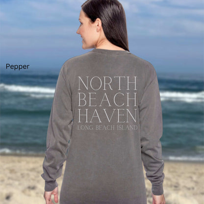 Waves Comfort Colors Long Sleeve Tee, North Beach Haven