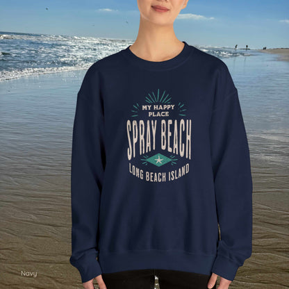 My Happy Place Sweatshirt, Spray Beach