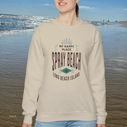 My Happy Place Sweatshirt, Spray Beach