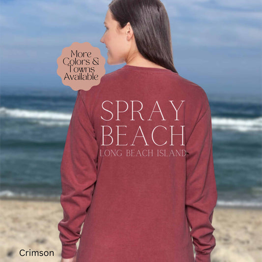 Waves Comfort Colors Long Sleeve Tee, Spray Beach