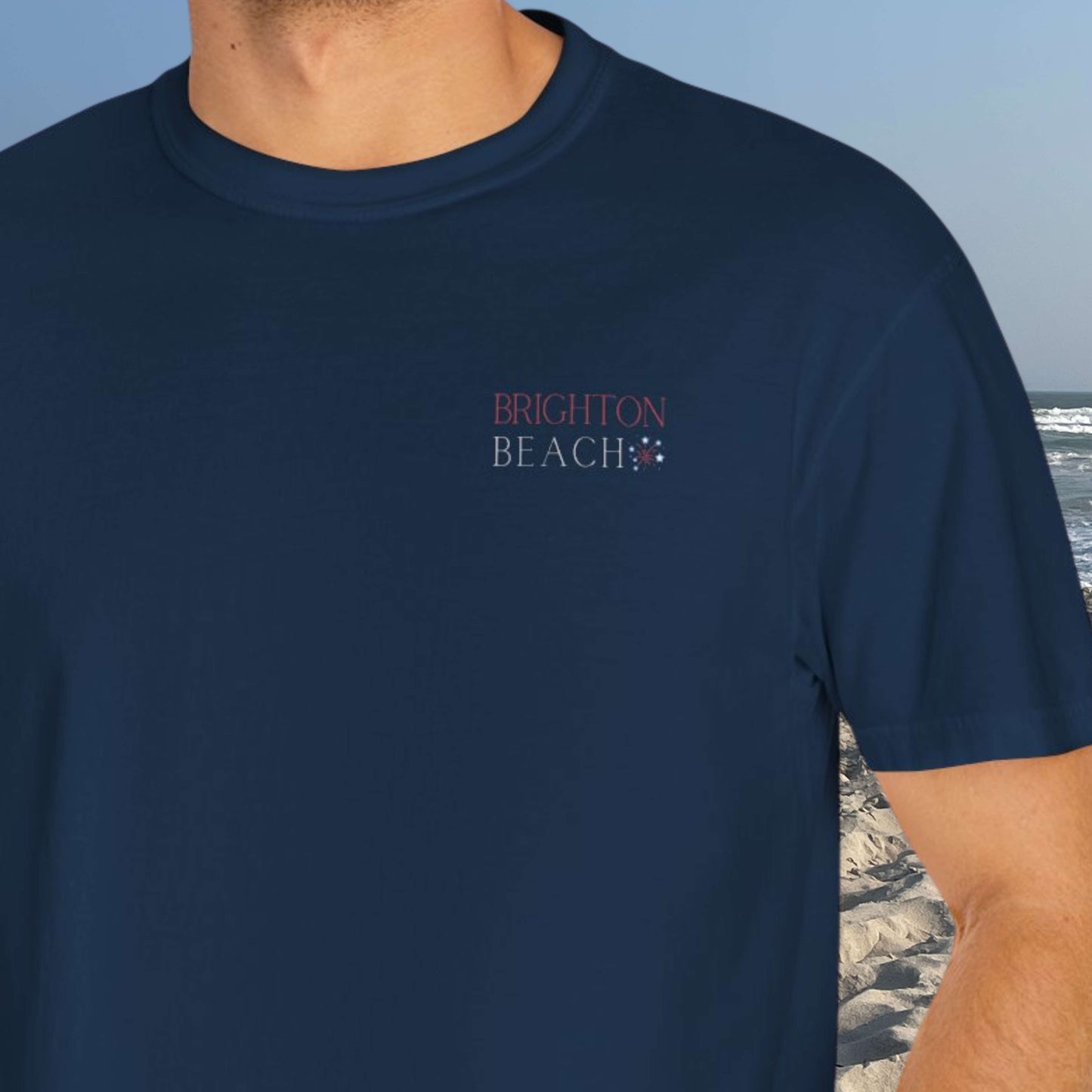 Patriotic Comfort Colors tee, Brighton Beach