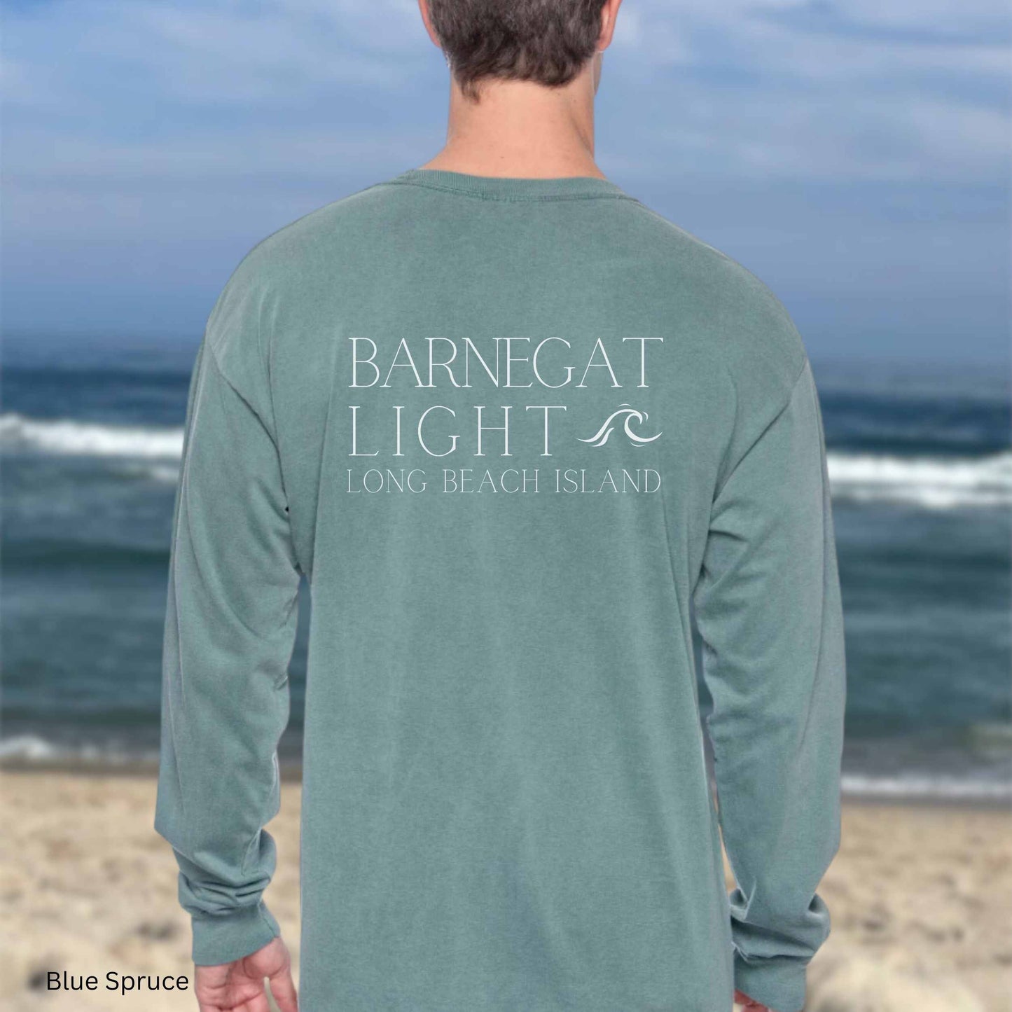 Waves Comfort Colors Long Sleeve Tee, Barnegat Light