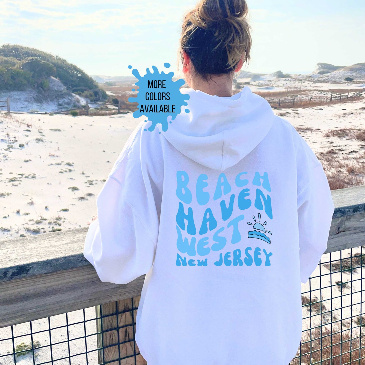 Blue wave Hoodie, Beach Haven West