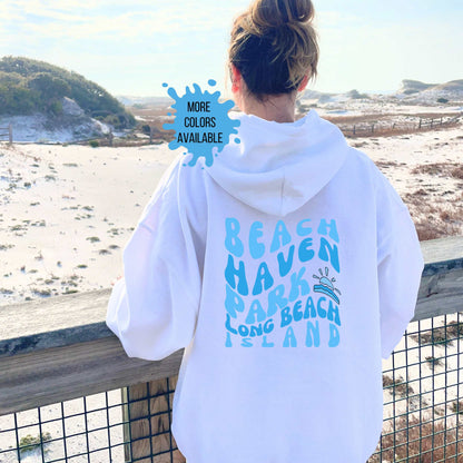 Blue wave Hoodie, Beach Haven Park