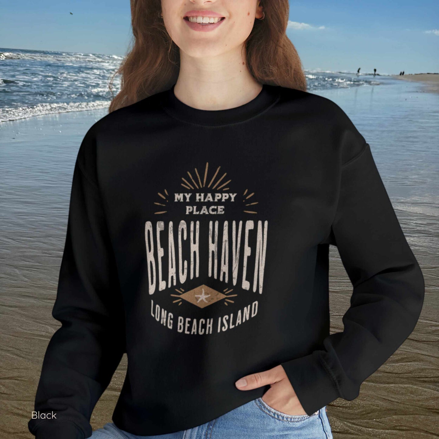 My Happy Place Sweatshirt, Beach Haven