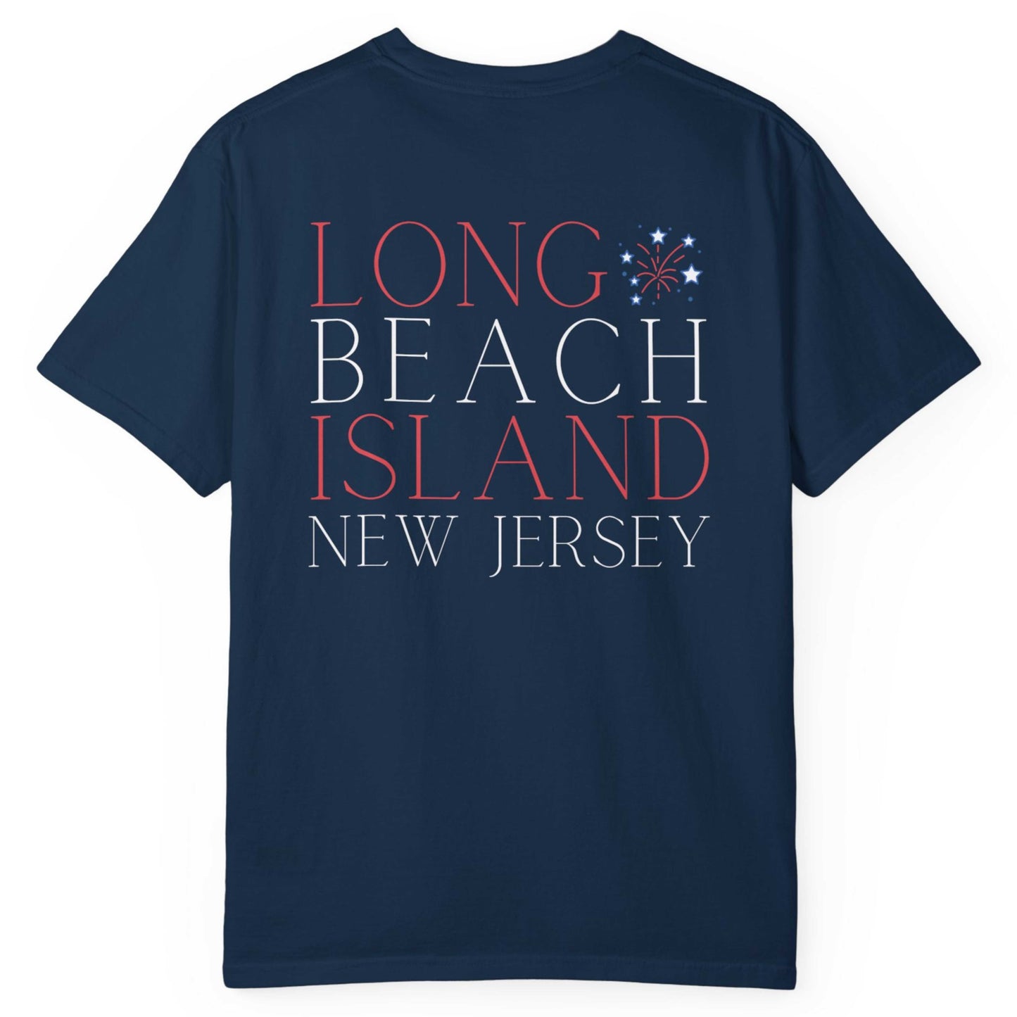 Patriotic Comfort Colors tee, Long Beach Island