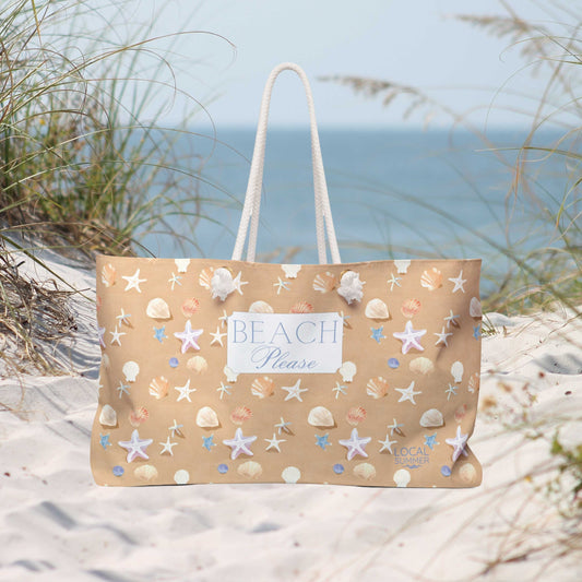 Shells Galore Beach Bag, Overnight Bag - Beach Please