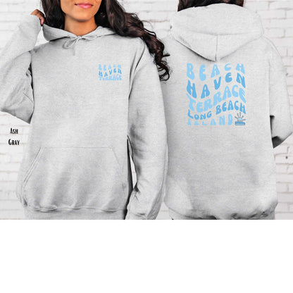 Blue wave Hoodie, Beach Haven Terrace