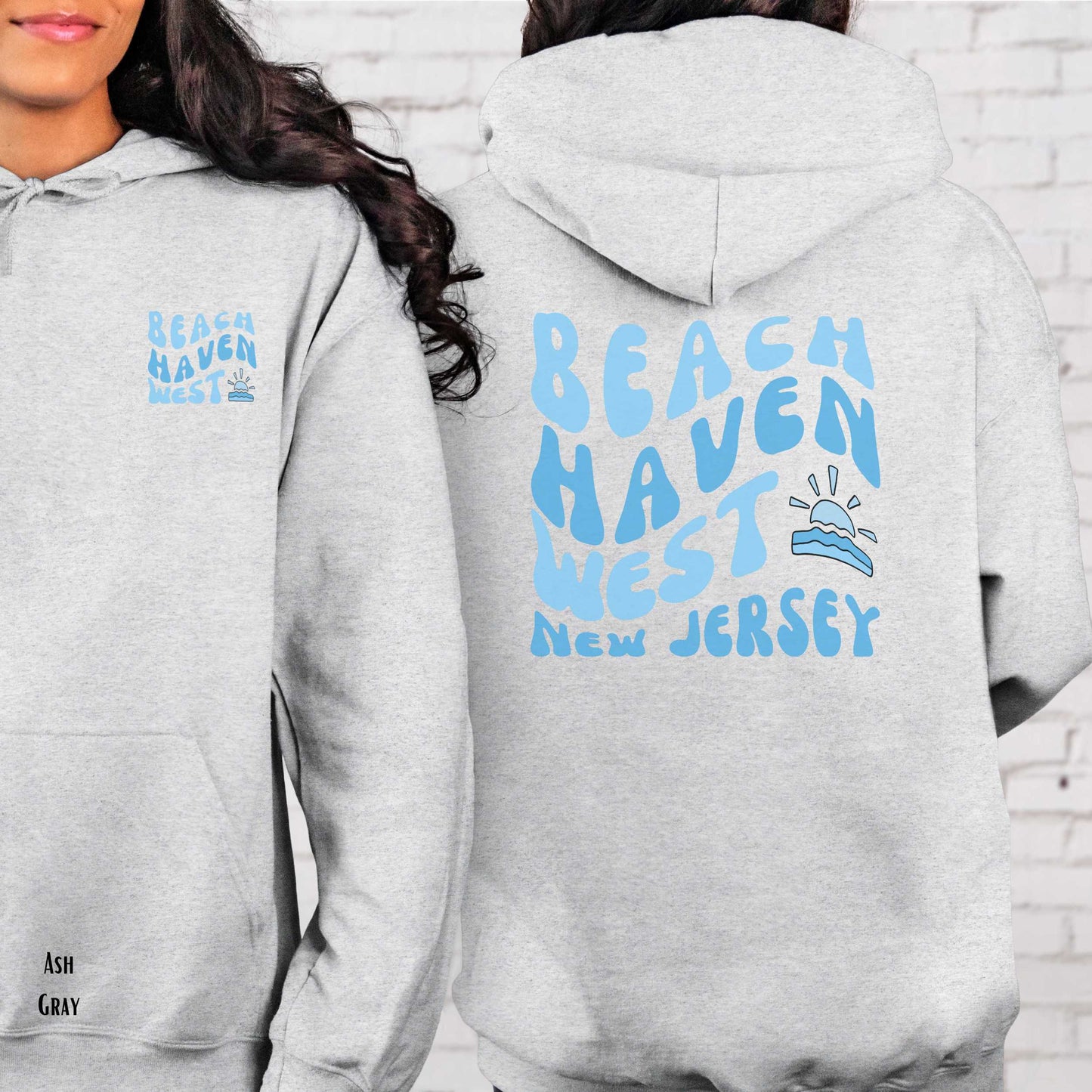 Blue wave Hoodie, Beach Haven West