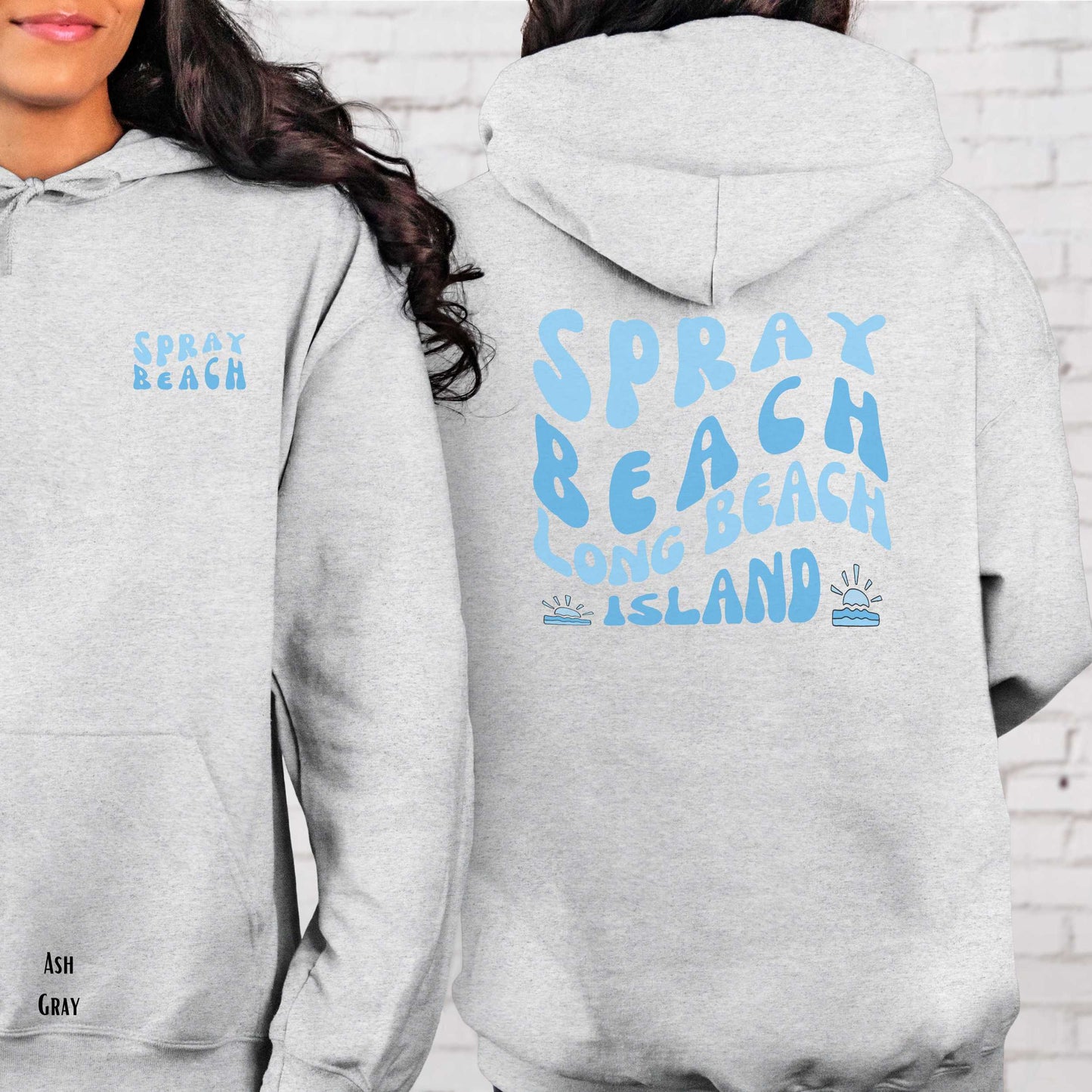 Blue wave Hoodie, Spray Beach