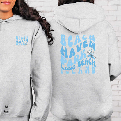 Blue wave Hoodie, Beach Haven Park