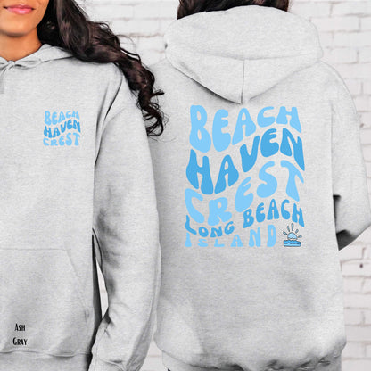 Blue wave Hoodie, Beach Haven Crest