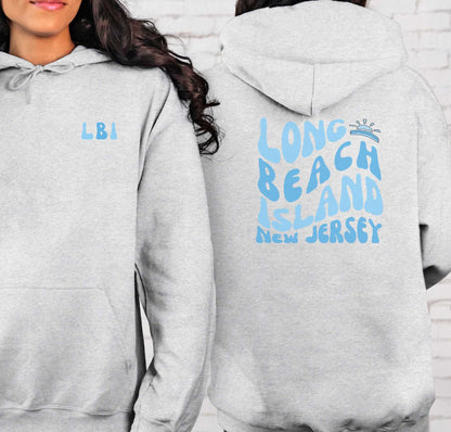 Blue Wave Hoodie, Long Beach Island