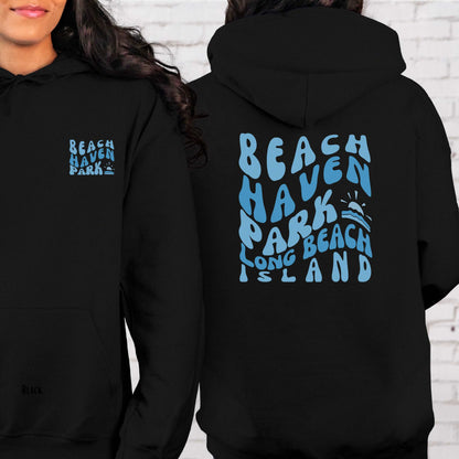 Blue wave Hoodie, Beach Haven Park