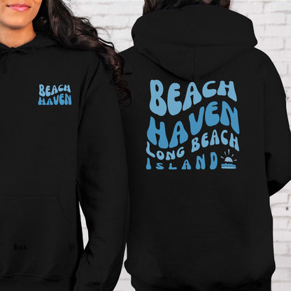 Blue wave Hoodie, Beach Haven