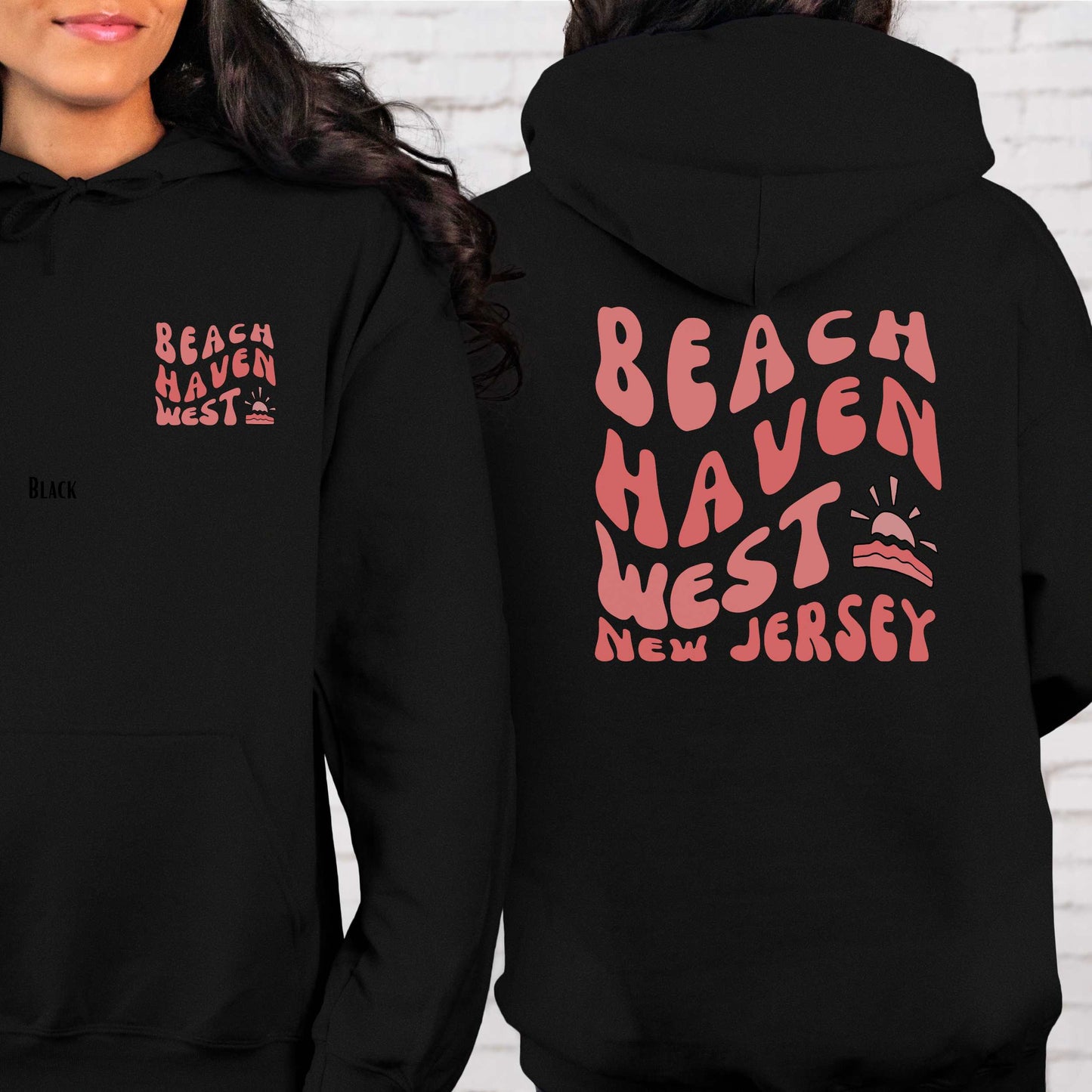 Coral wave Hoodie, Beach Haven West