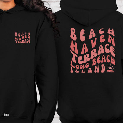 Coral Wave Hoodie, Beach Haven Terrace