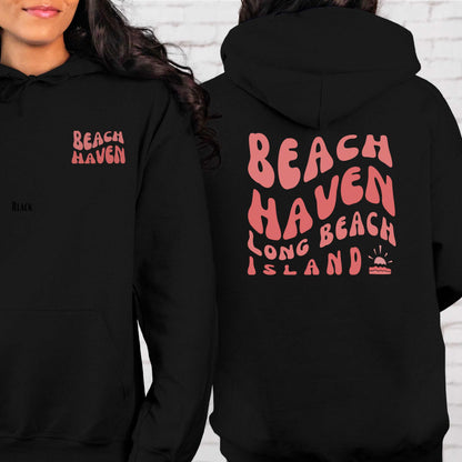 Coral wave Hoodie, Beach Haven