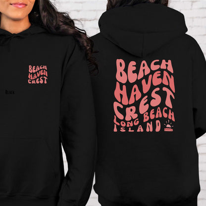 Coral wave Hoodie, Beach Haven Crest