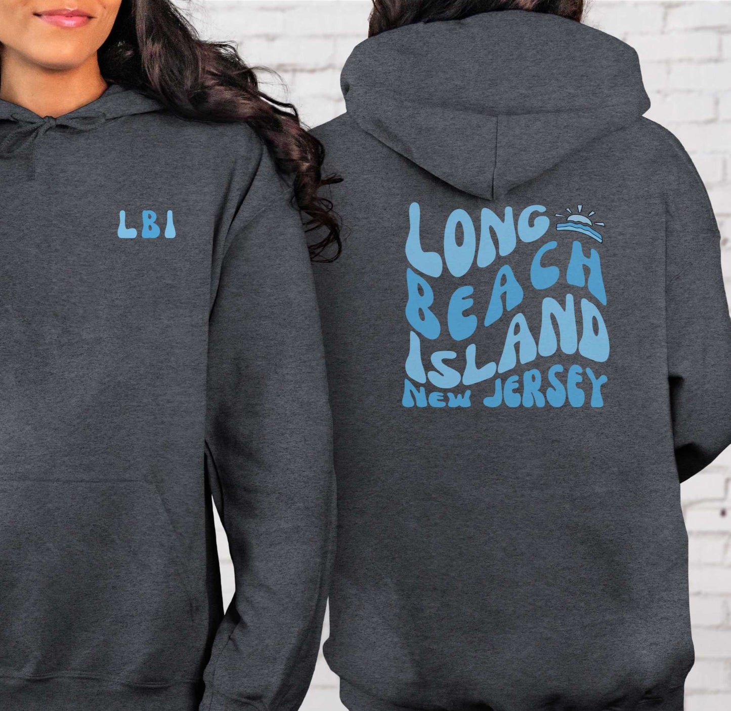 Blue Wave Hoodie, Long Beach Island