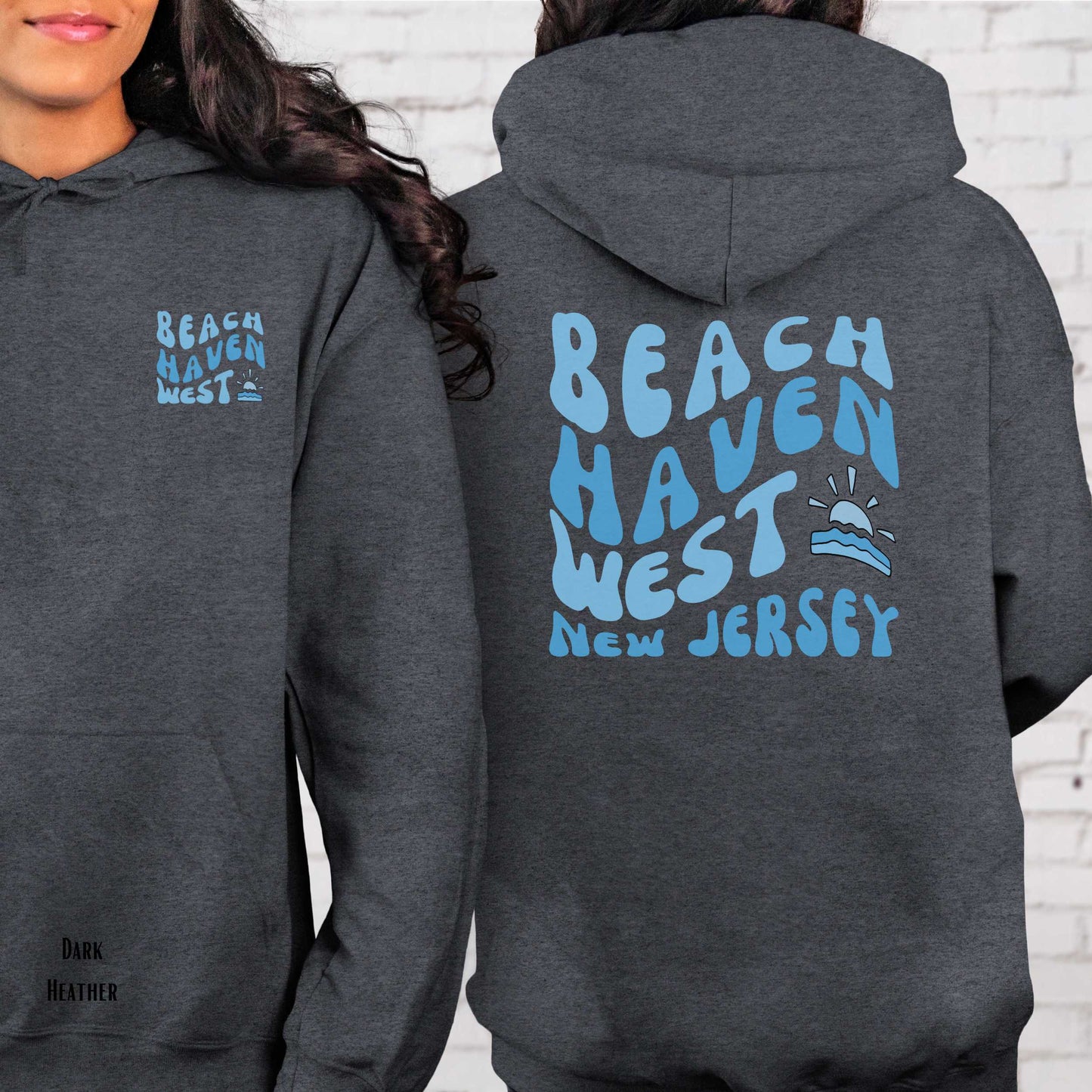 Blue wave Hoodie, Beach Haven West