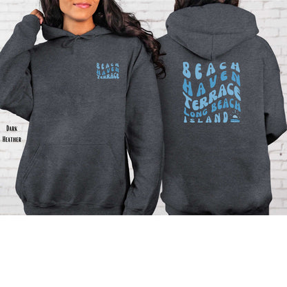 Blue wave Hoodie, Beach Haven Terrace