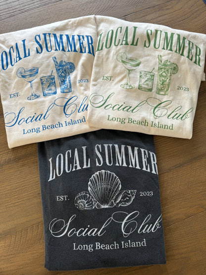 Local Summer Social Club, Cheers, Comfort Colors Tee