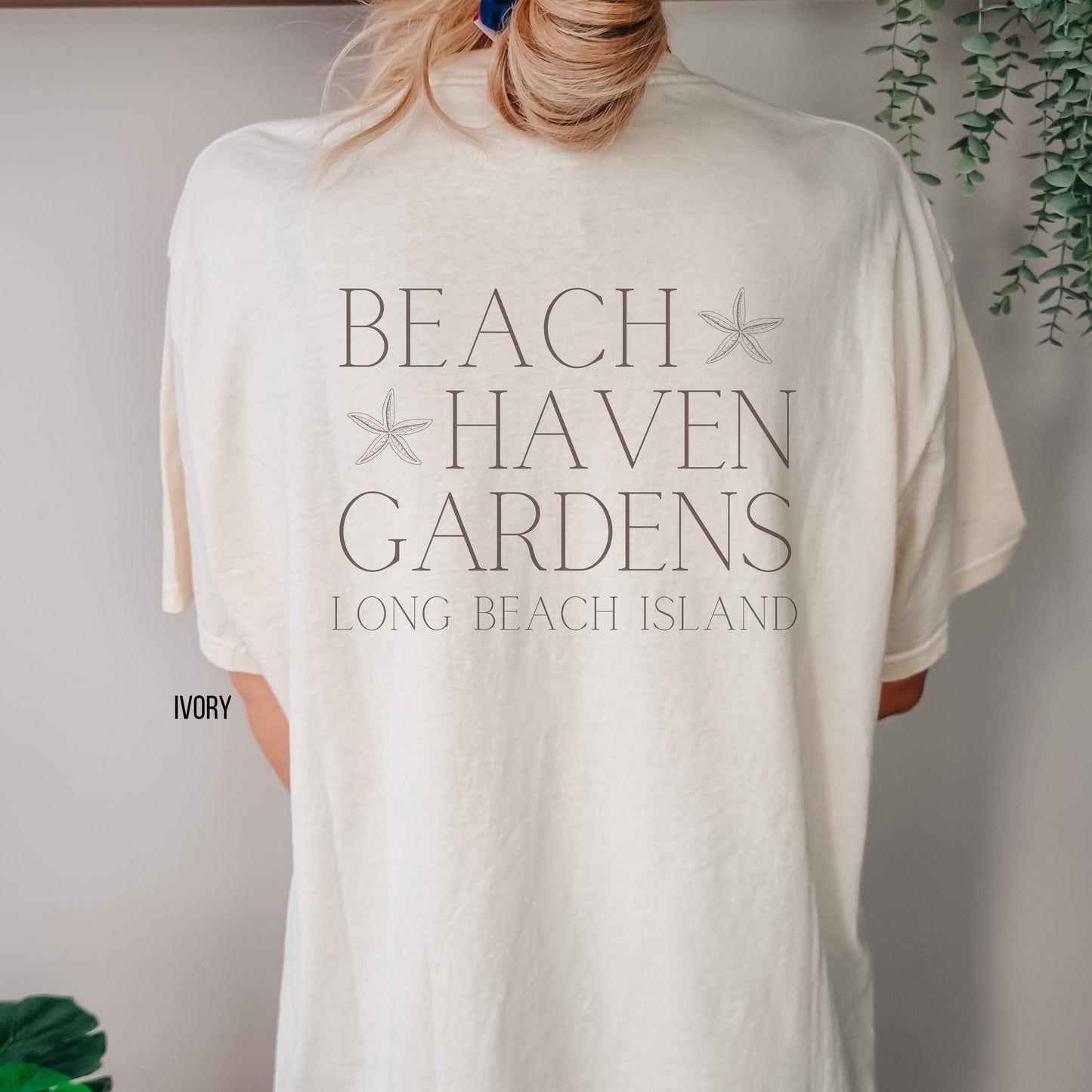 Driftwood, Beach Haven Gardens Comfort Colors shirt