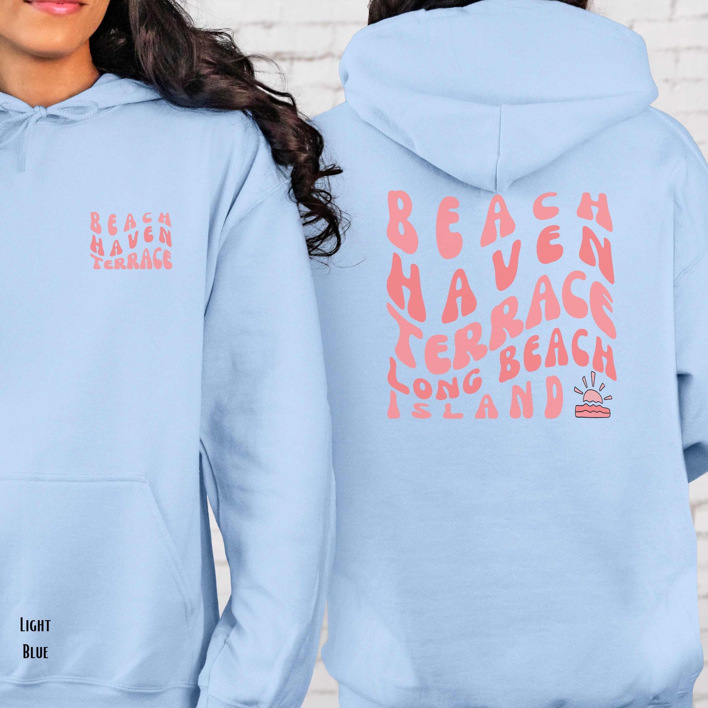 Coral Wave Hoodie, Beach Haven Terrace