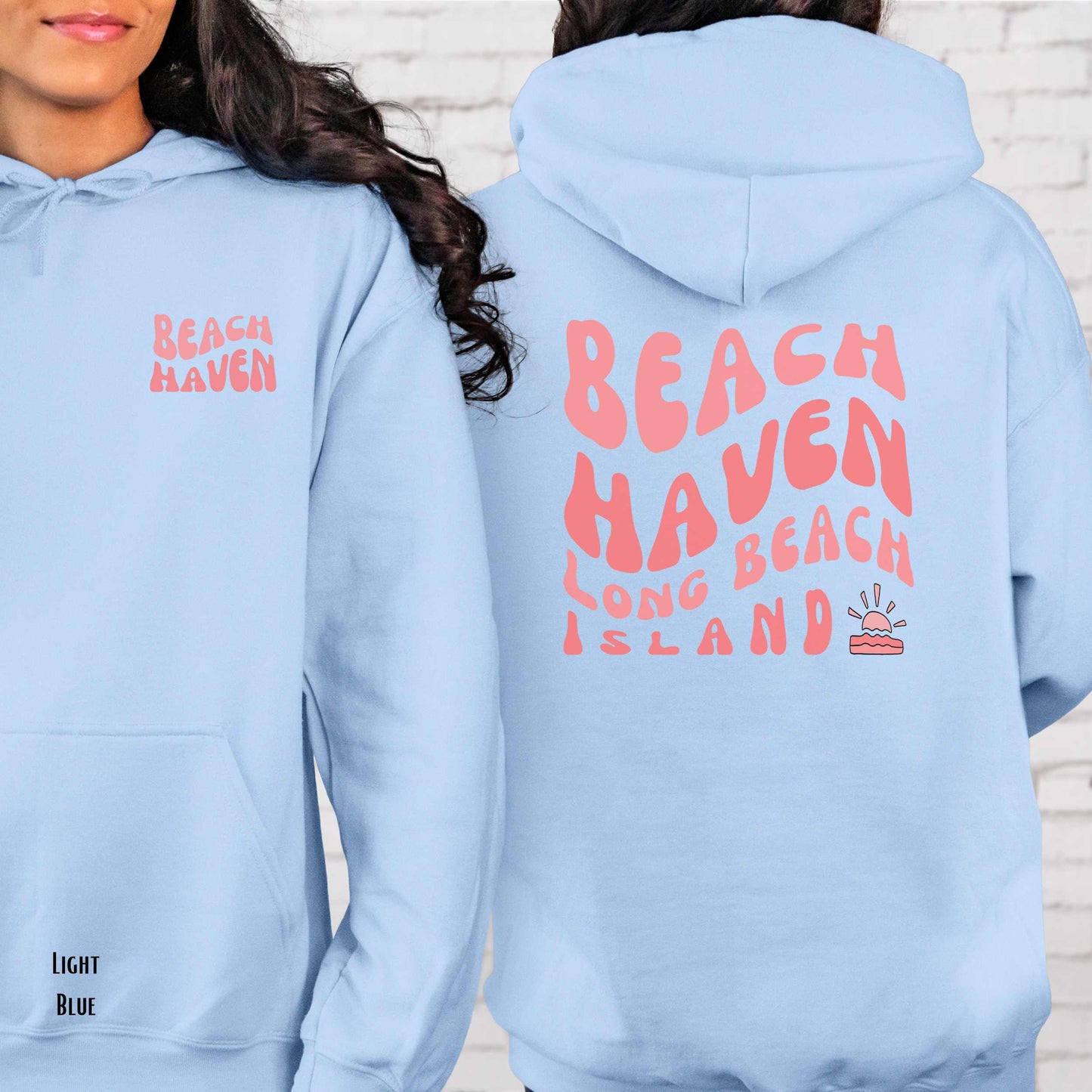 Coral wave Hoodie, Beach Haven