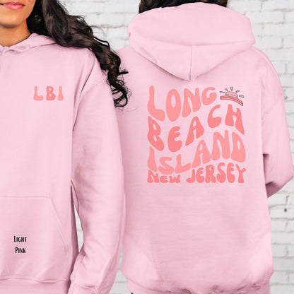 Coral wave Hoodie, Long Beach Island