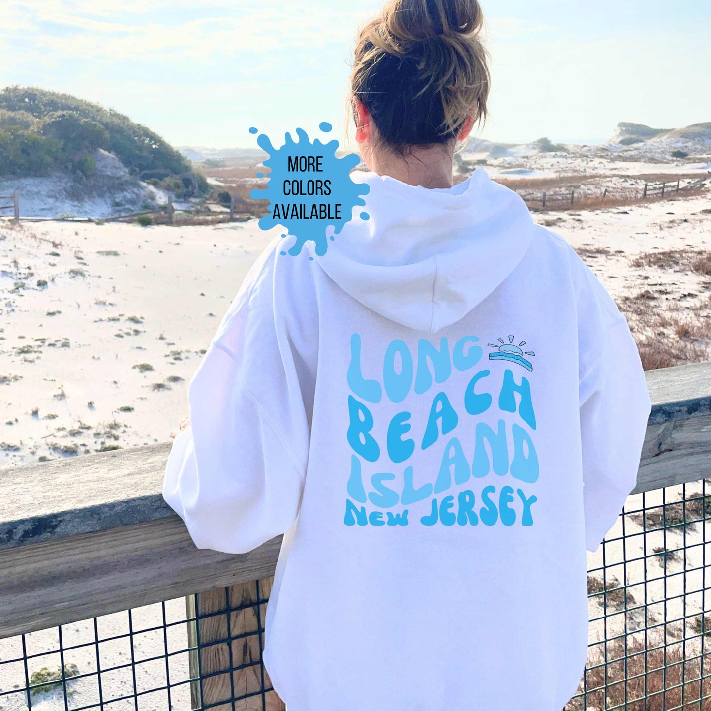 Blue Wave Hoodie, Long Beach Island