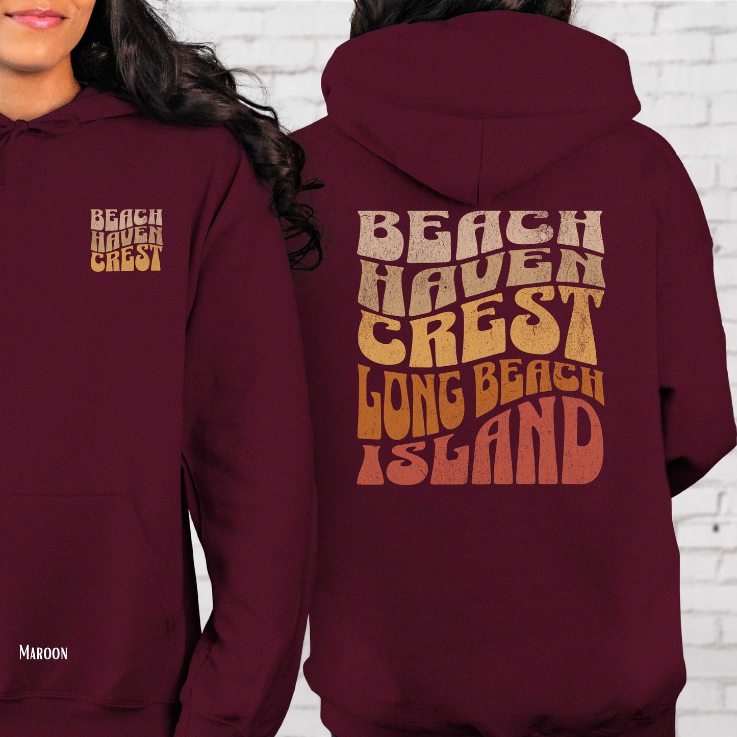 Sunset Hoodie, Beach Haven Crest