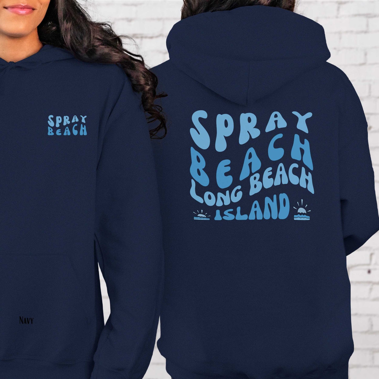 Blue wave Hoodie, Spray Beach