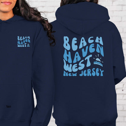 Blue wave Hoodie, Beach Haven West