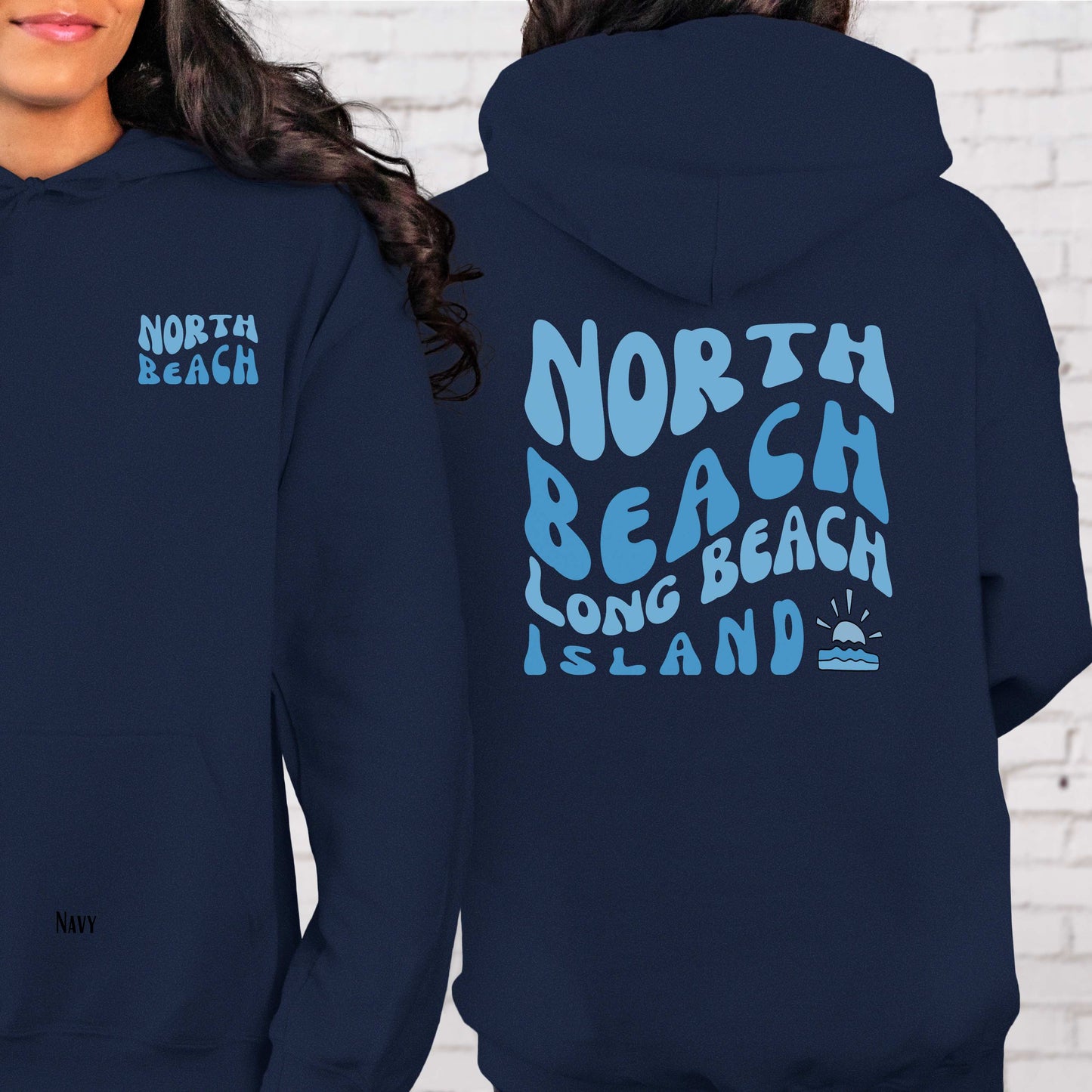 Blue wave Hoodie, North Beach