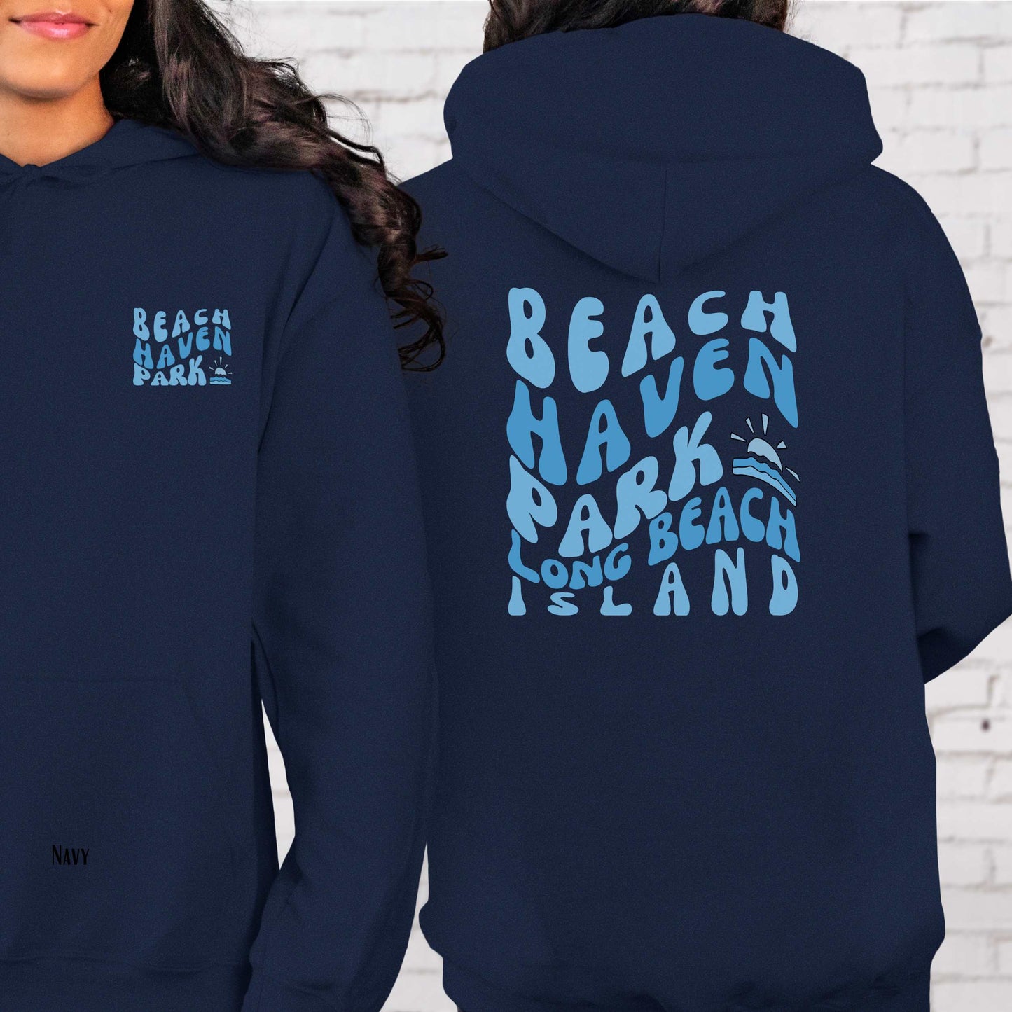 Blue wave Hoodie, Beach Haven Park