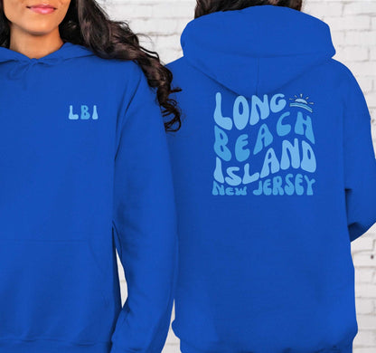 Blue Wave Hoodie, Long Beach Island