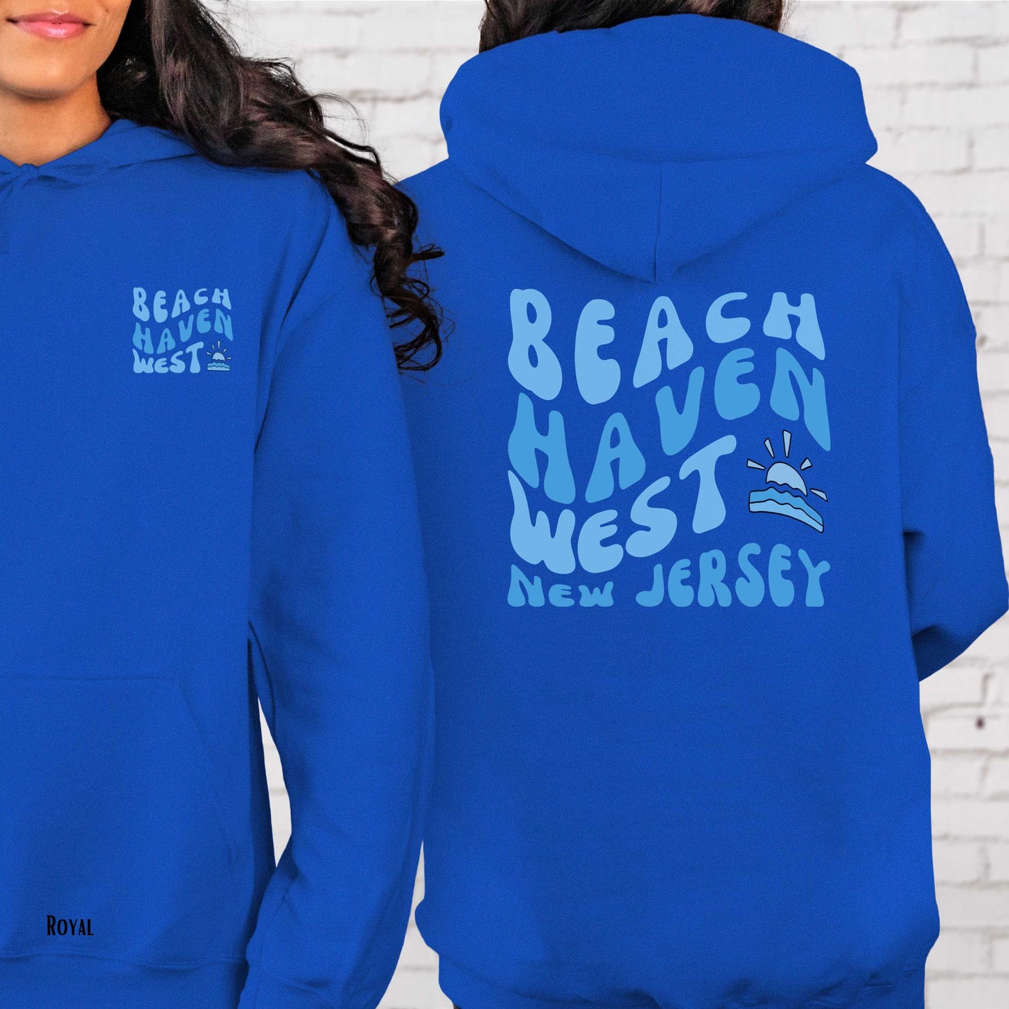 Blue wave Hoodie, Beach Haven West