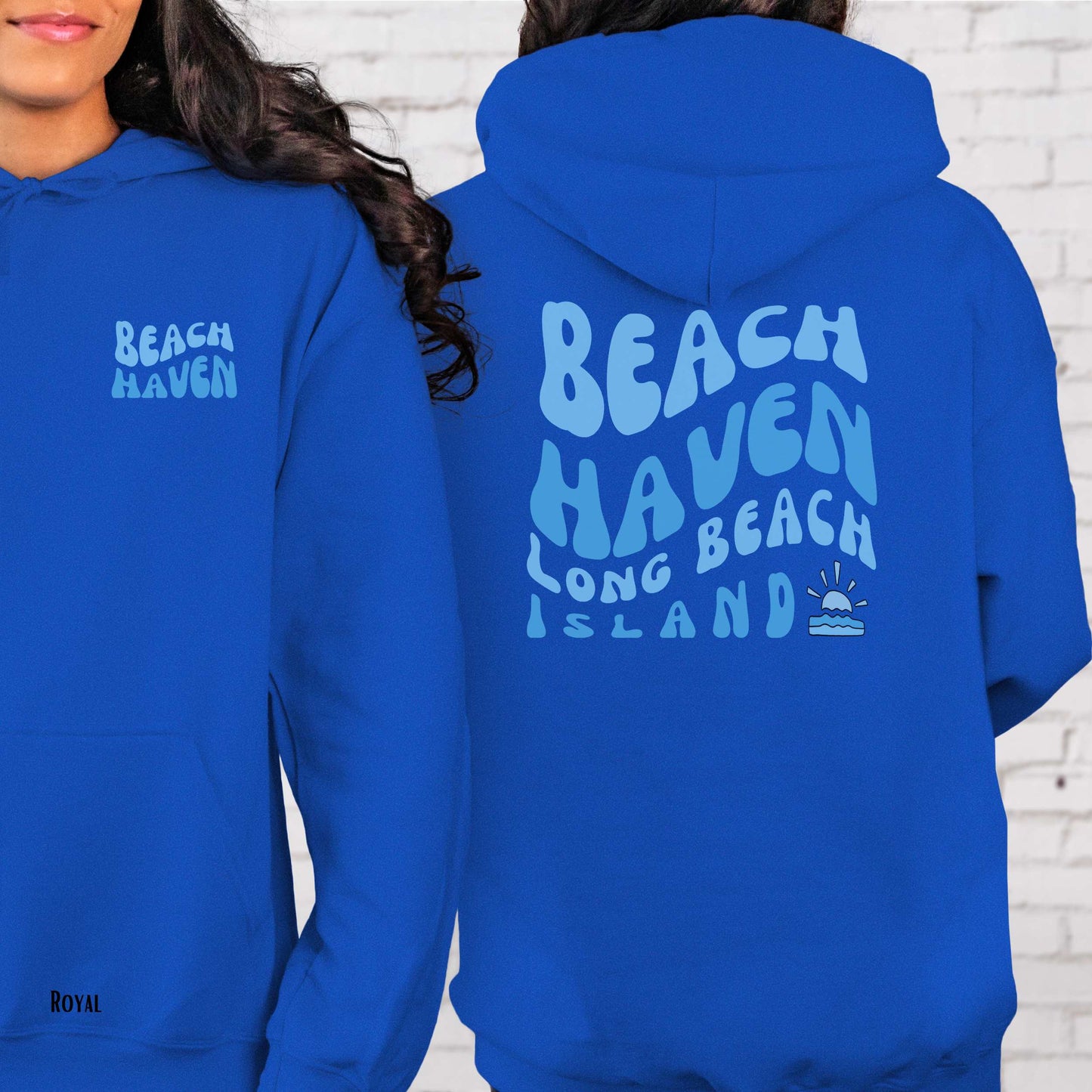 Blue wave Hoodie, Beach Haven