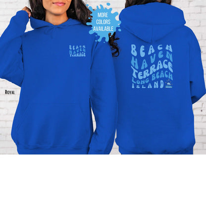 Blue wave Hoodie, Beach Haven Terrace