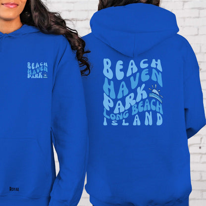 Blue wave Hoodie, Beach Haven Park