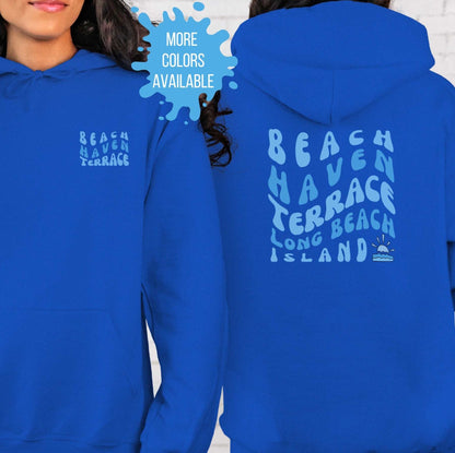 Blue wave Hoodie, Beach Haven Terrace