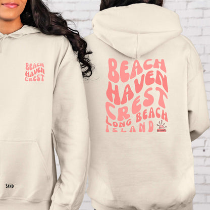 Coral wave Hoodie, Beach Haven Crest