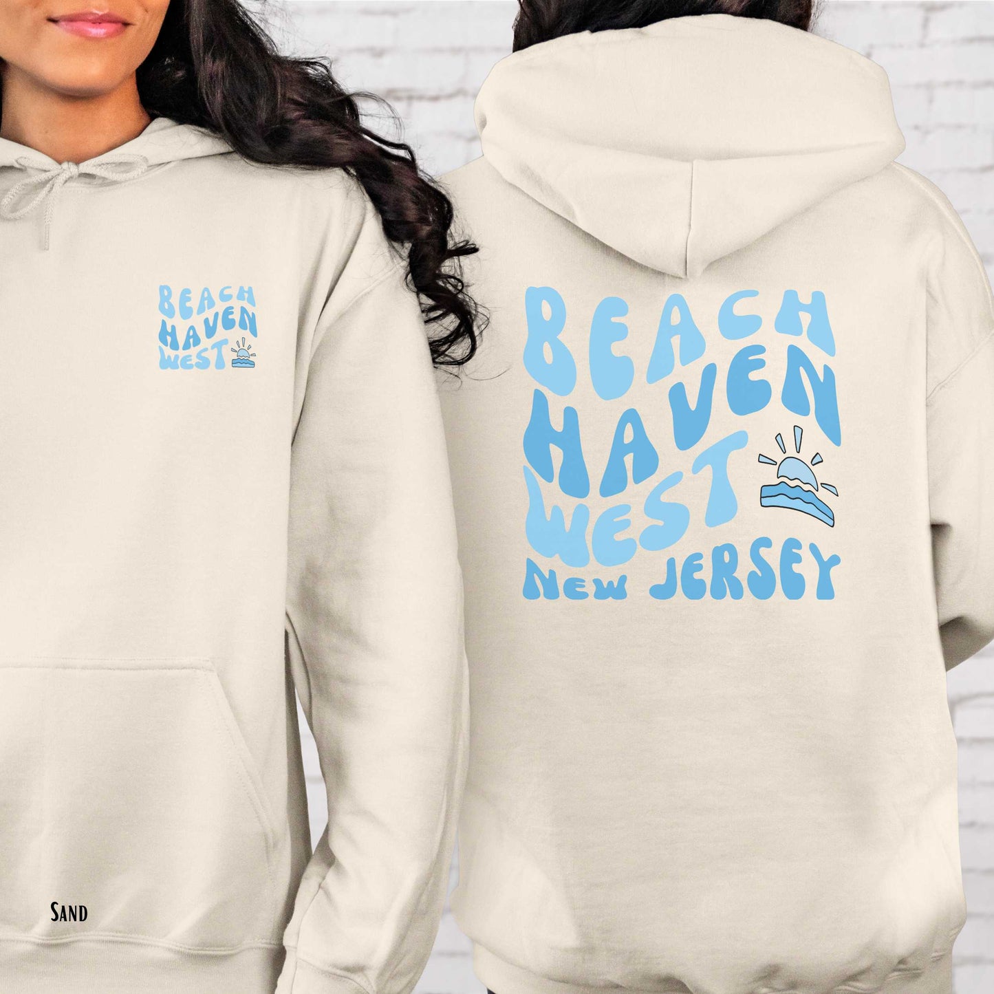 Blue wave Hoodie, Beach Haven West