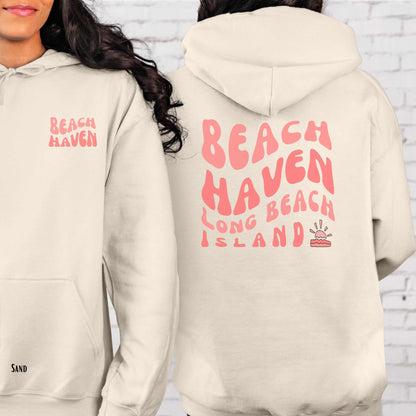 Coral wave Hoodie, Beach Haven