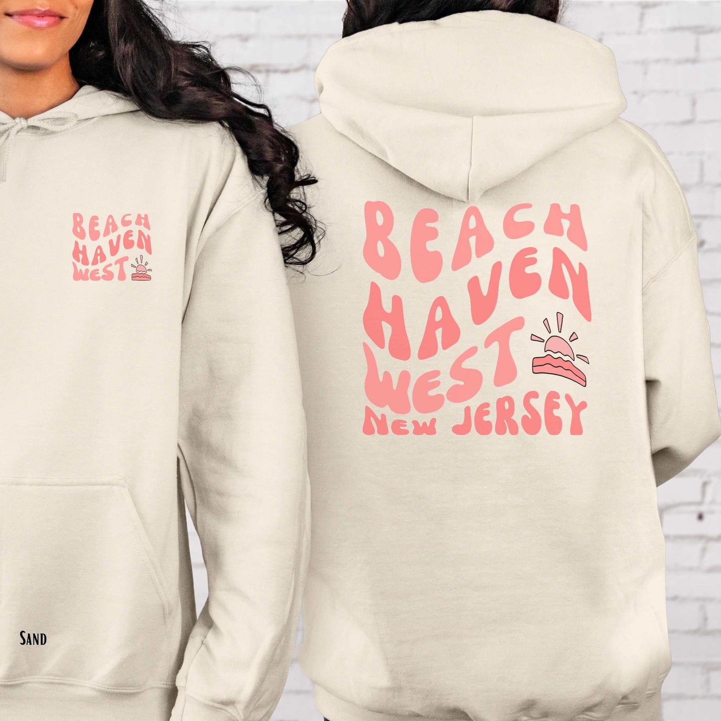 Coral wave Hoodie, Beach Haven West