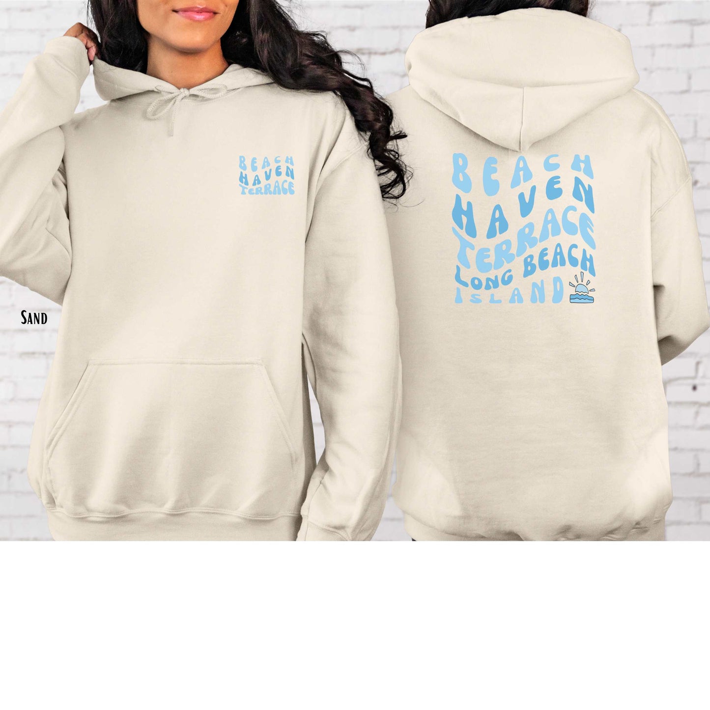 Blue wave Hoodie, Beach Haven Terrace