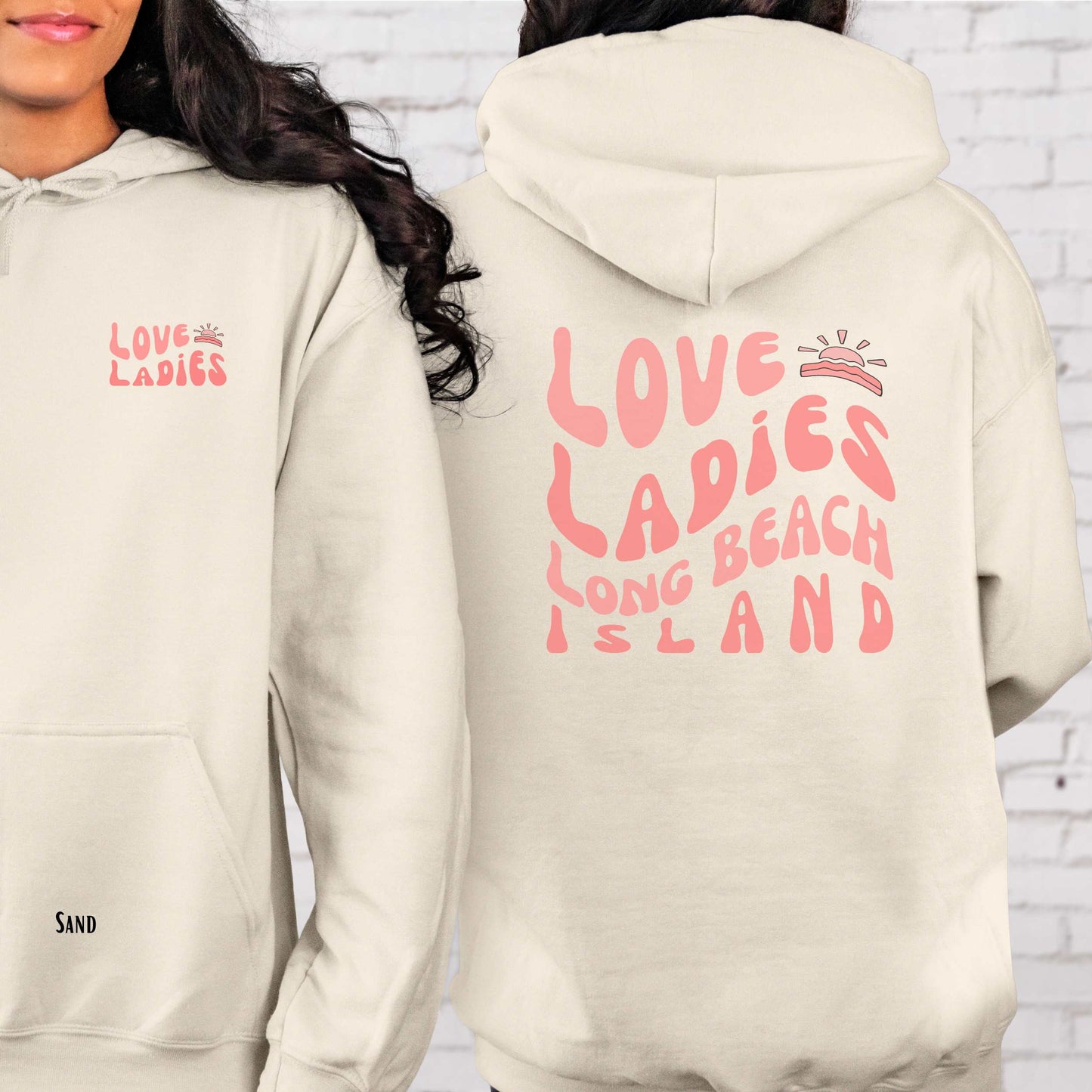 Coral wave Hoodie. Loveladies